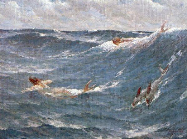 Maynard, George Willoughby Mermaids Norge oil painting art